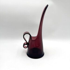 Le Smith Amethyst Glass Taper Candle Holder Mid century Modern MCM
